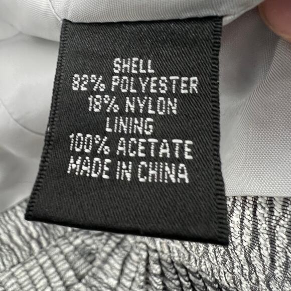 Adrianna Papell Evening Essentials Top Jacket Womens 6 Silver Metallic Crinkle - Picture 6 of 10